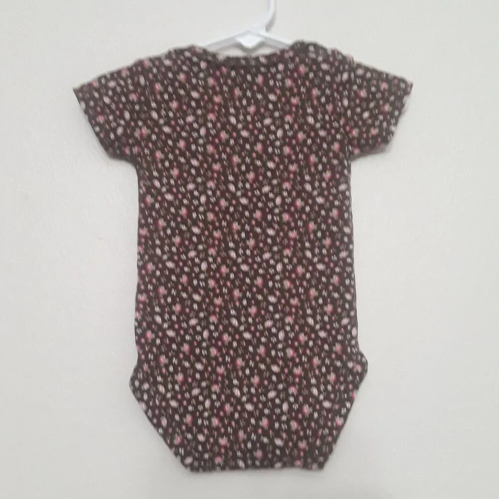Carter's Floral Print Bodysuit - Brown and Pink